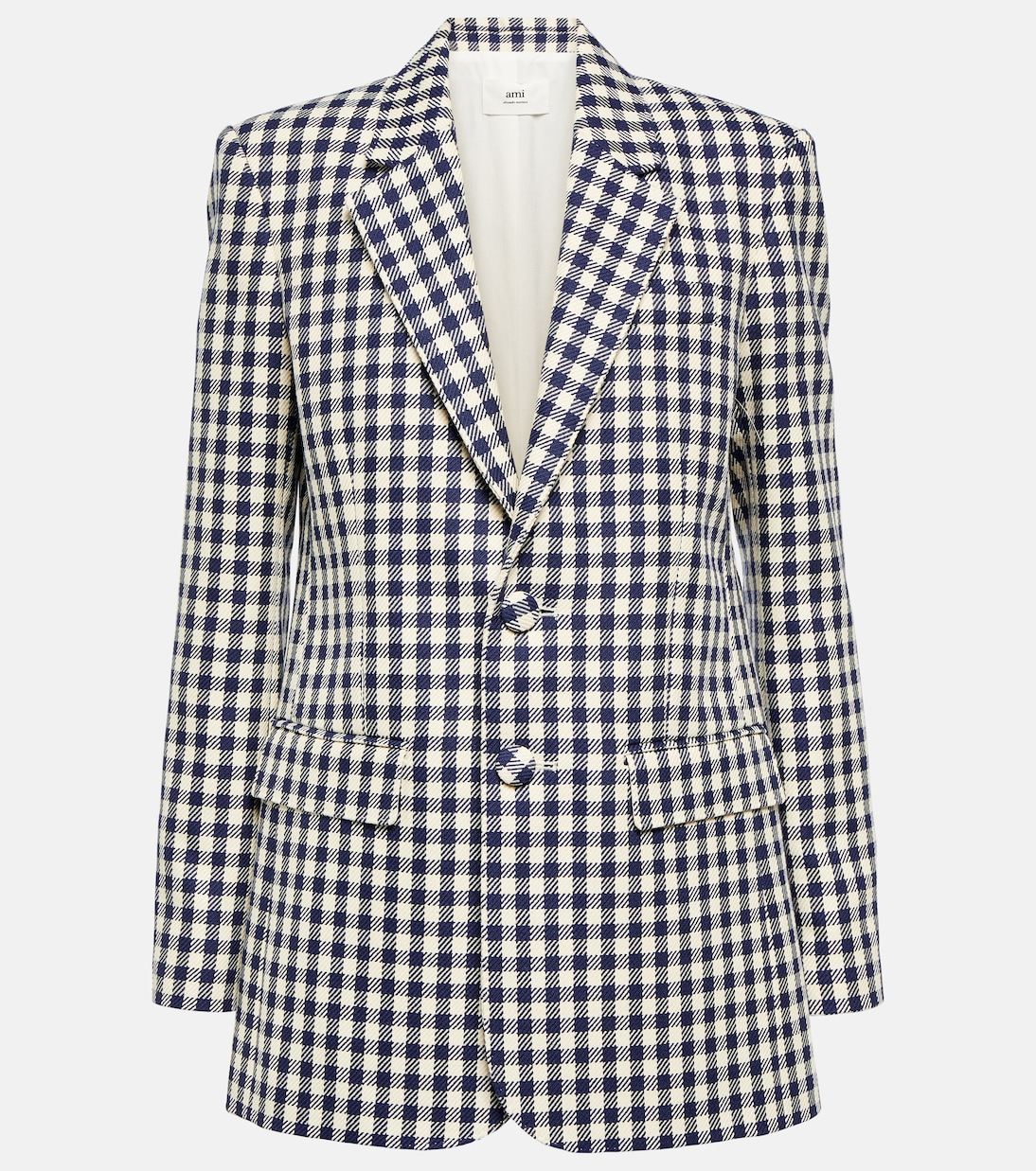 Blazer de lana y algodón a cuadros | Ami Paris