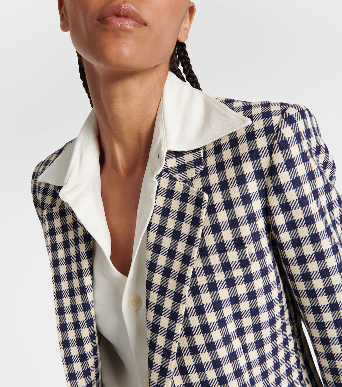 Blazer de lana y algodón a cuadros | Ami Paris