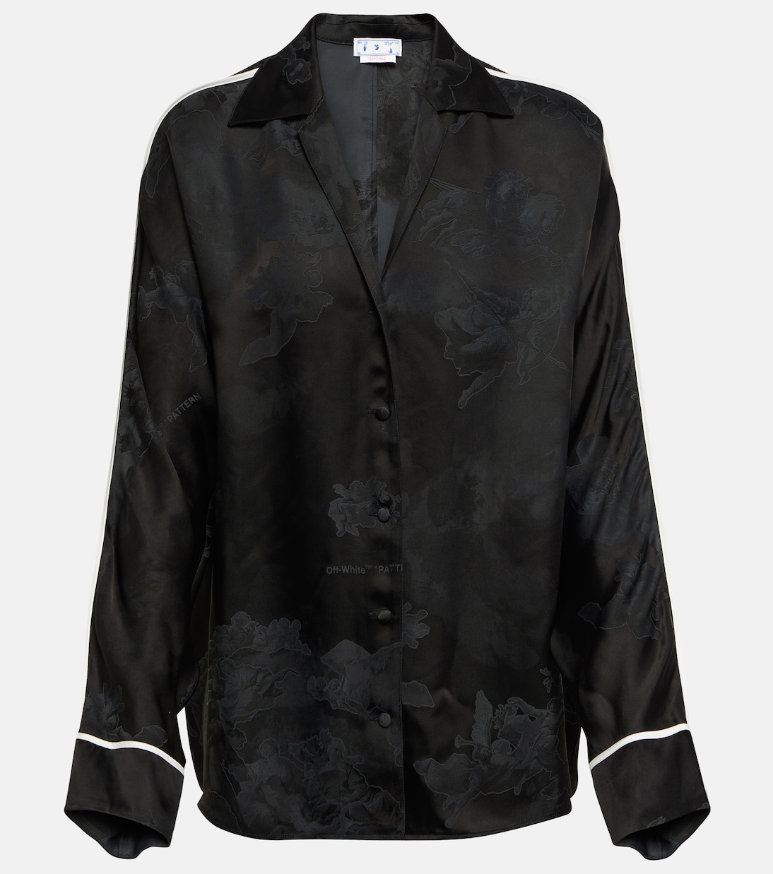 Bedrucktes Pyjama-Hemd aus Jacquard | Off-White