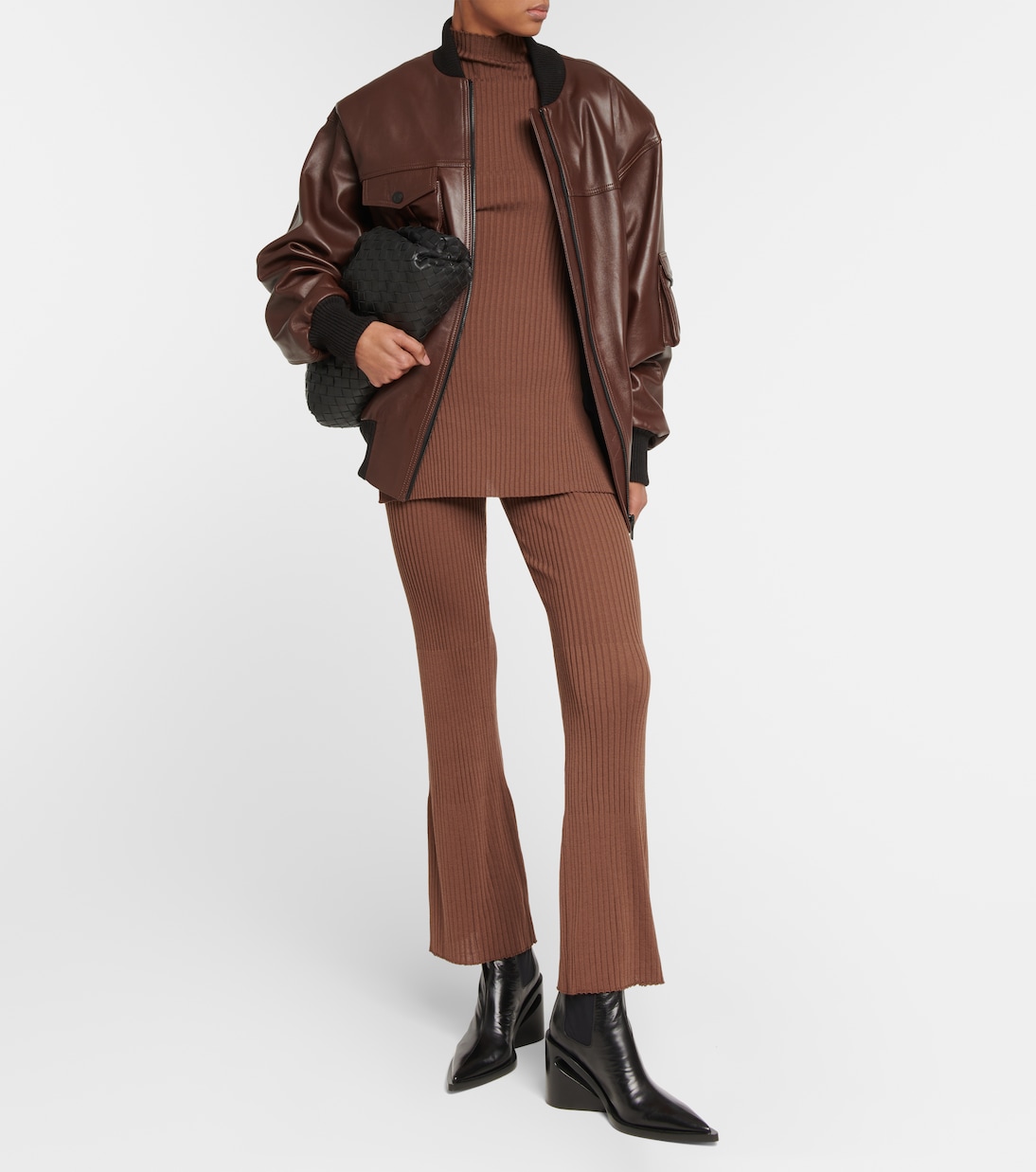 Pantaloni flared in lana vergine a vita alta | Wolford