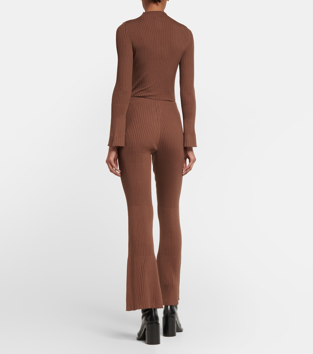 Pantaloni flared in lana vergine a vita alta | Wolford