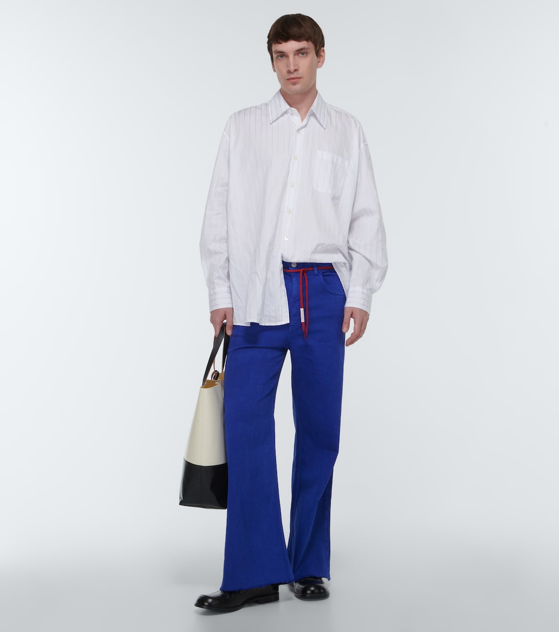 Pantalones rectos en mezcla de algodón | Marni