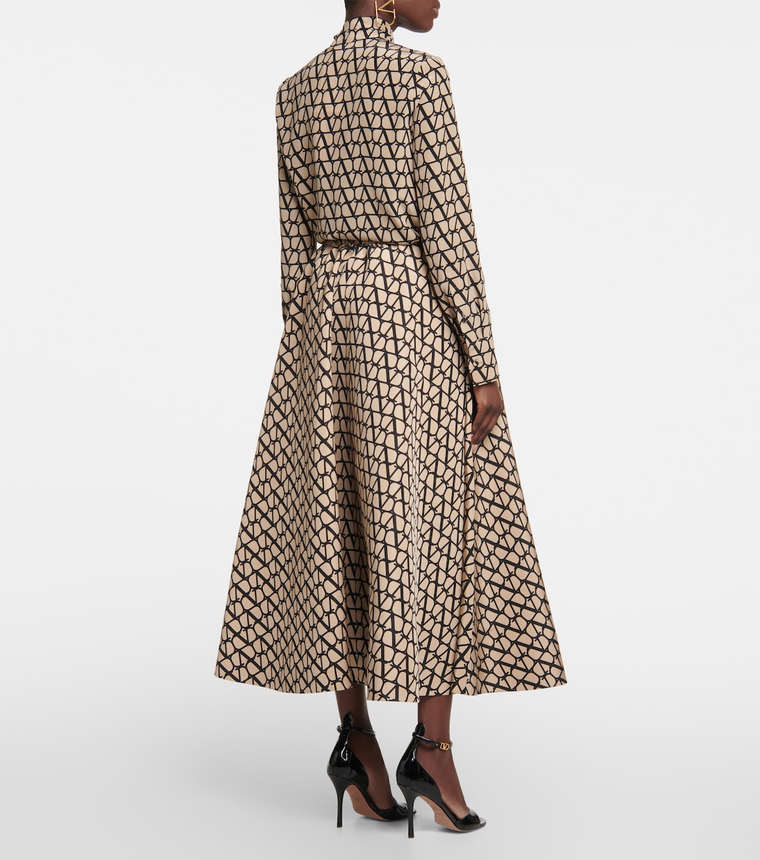 Toile Iconographe silk midi skirt | Valentino