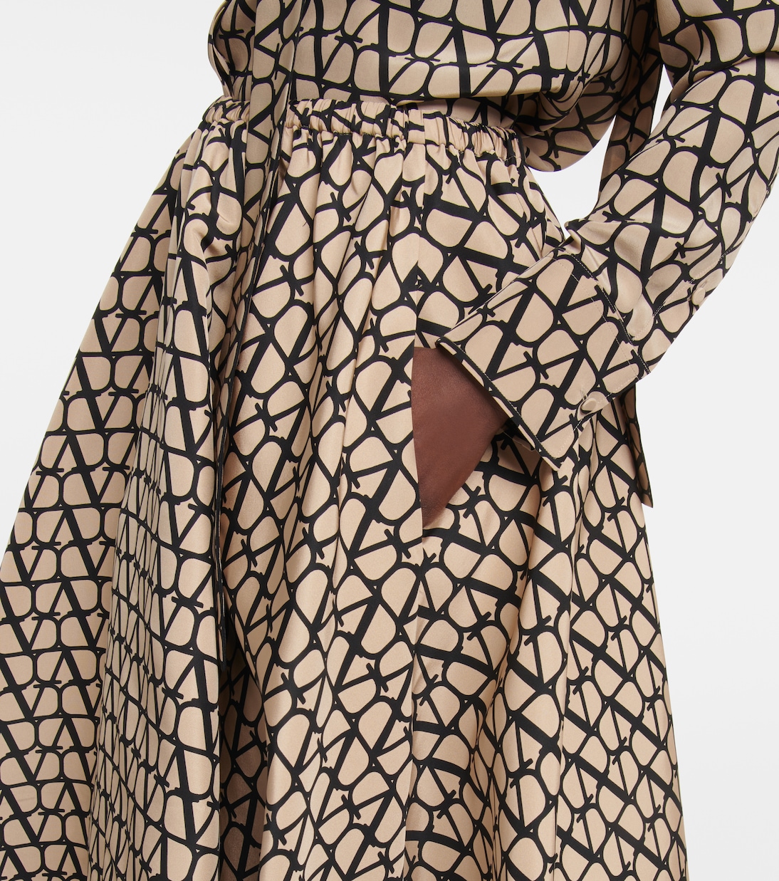 Toile Iconographe silk midi skirt | Valentino