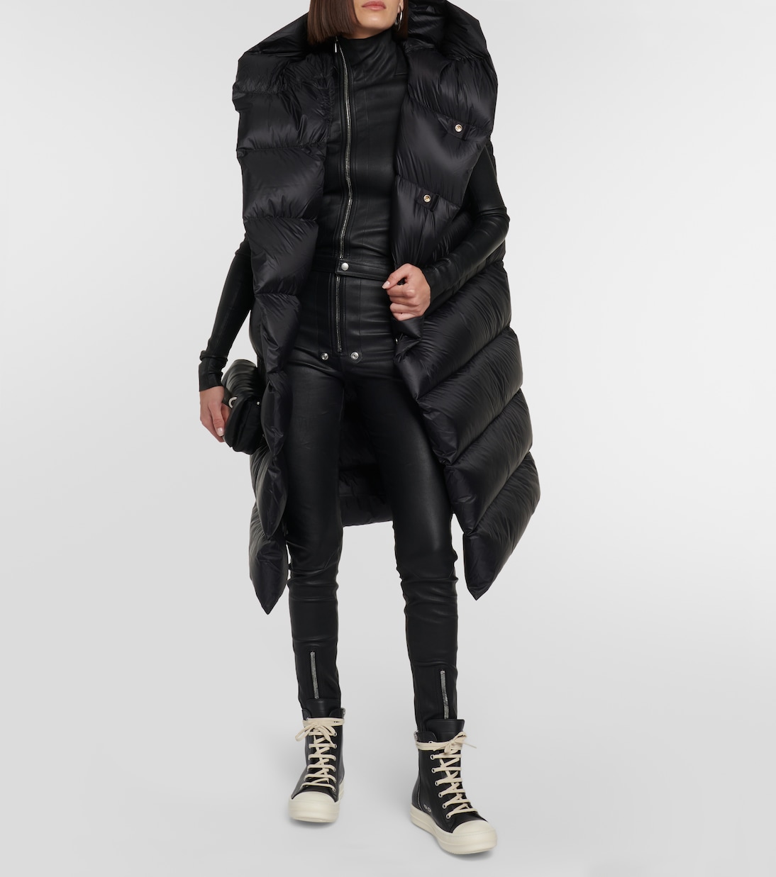Abrigo con capucha y paneles de plumas | Rick Owens
