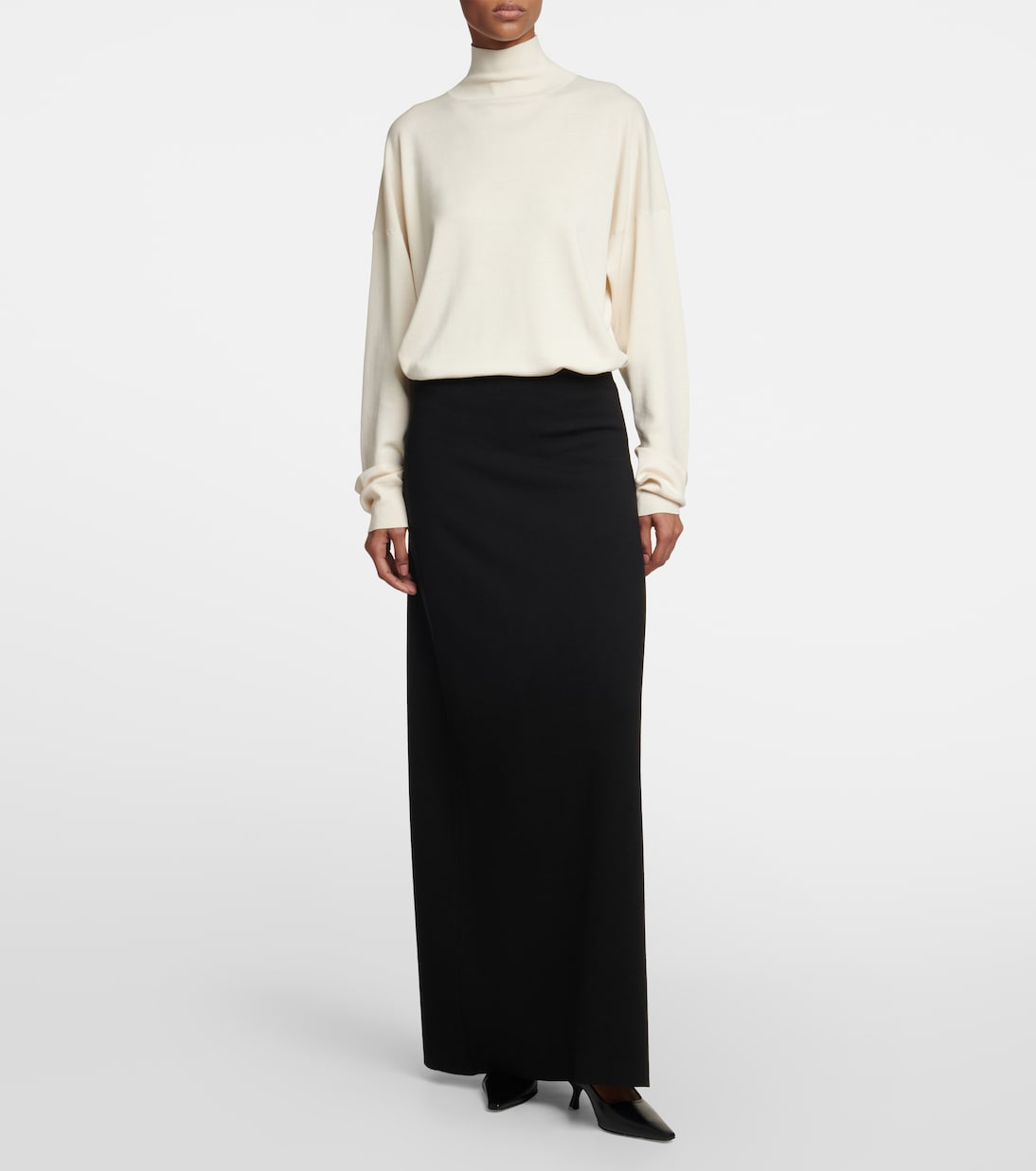 Daffodil wool-blend crêpe maxi skirt  | The Row