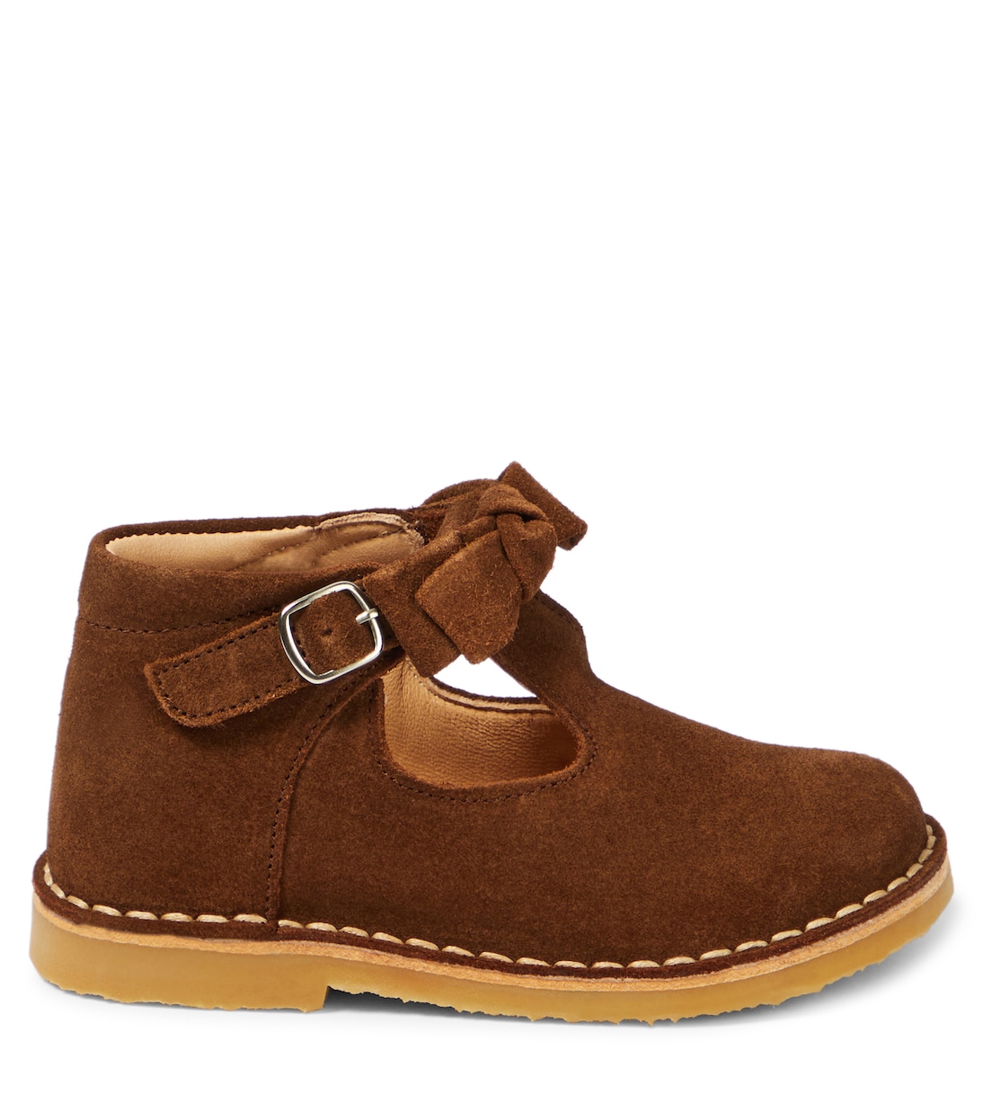 Scarpe T-bar in suede con fiocco | Petit Nord