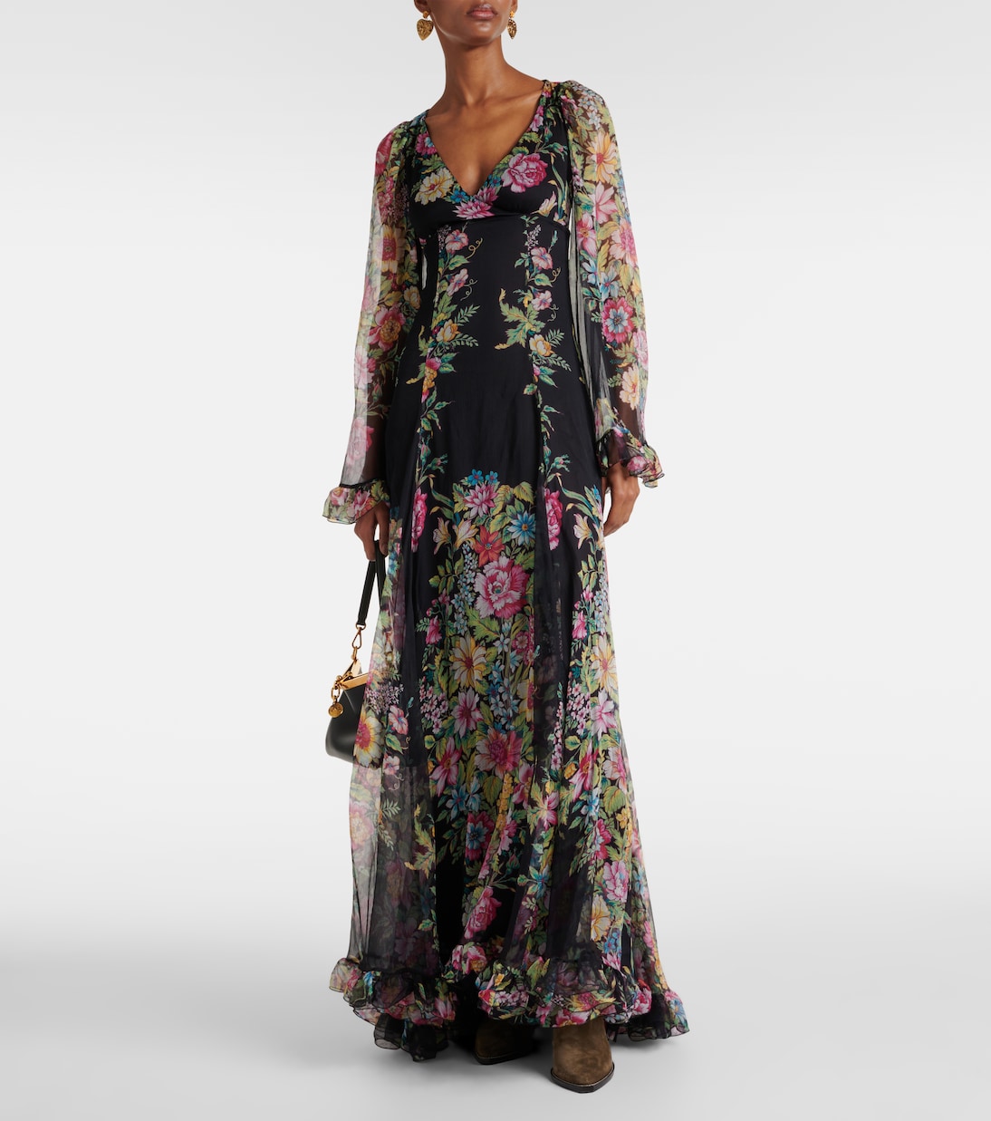 Abito lungo in chiffon di seta | Etro
