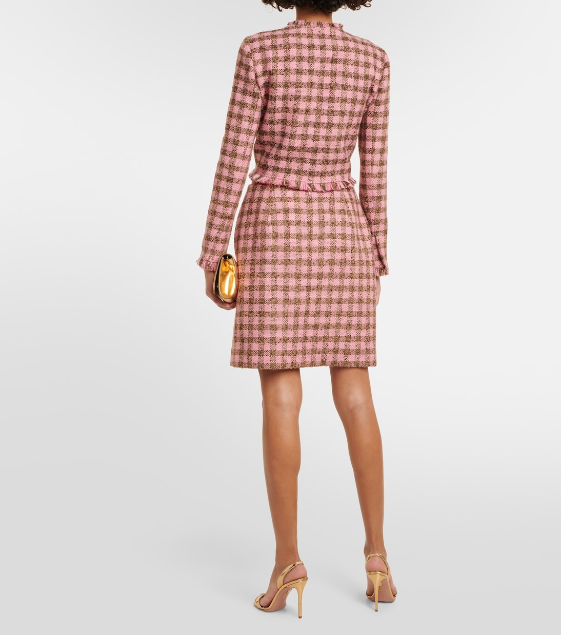 Checked wool-blend tweed miniskirt  | Oscar de la Renta