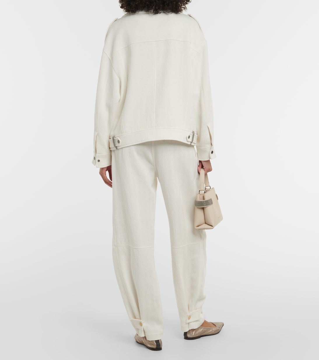 Giacca biker in cotone e lino | Brunello Cucinelli