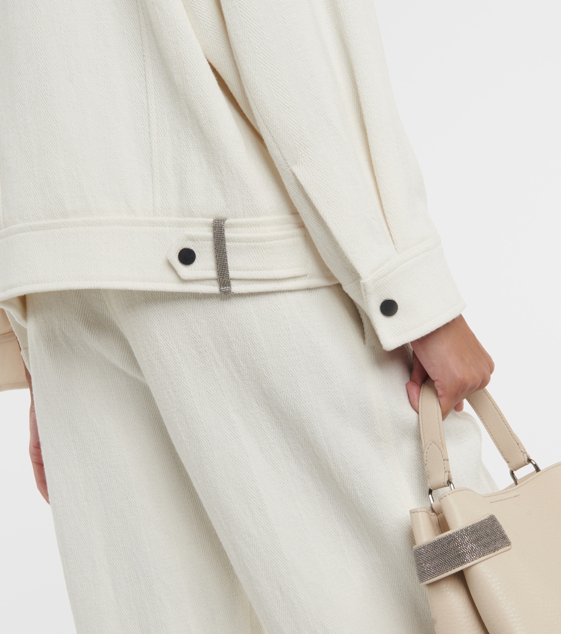 Giacca biker in cotone e lino | Brunello Cucinelli