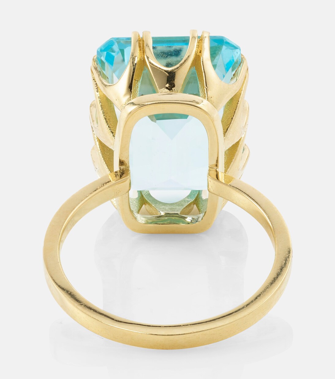 Anello in oro 18kt con topazio e diamanti, design moderno per giovani di Ileana Makri