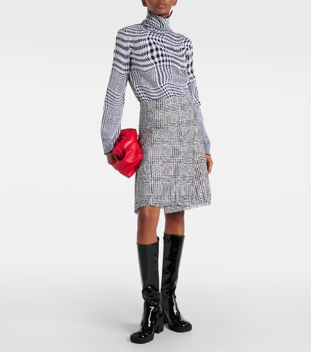 Houndstooth wool-blend turtleneck sweater | Burberry