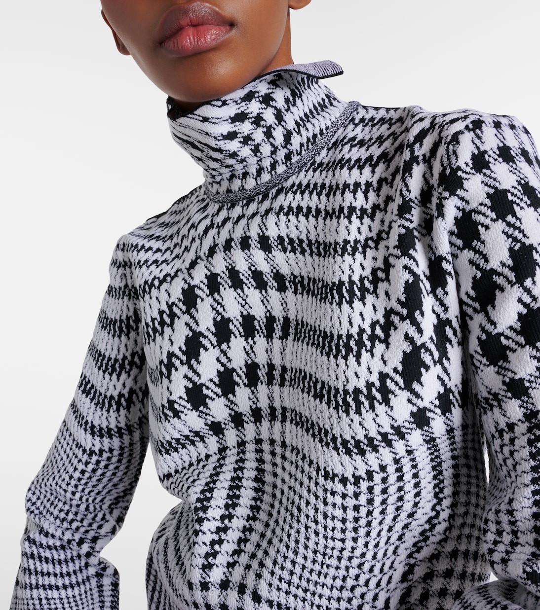 Houndstooth wool-blend turtleneck sweater | Burberry
