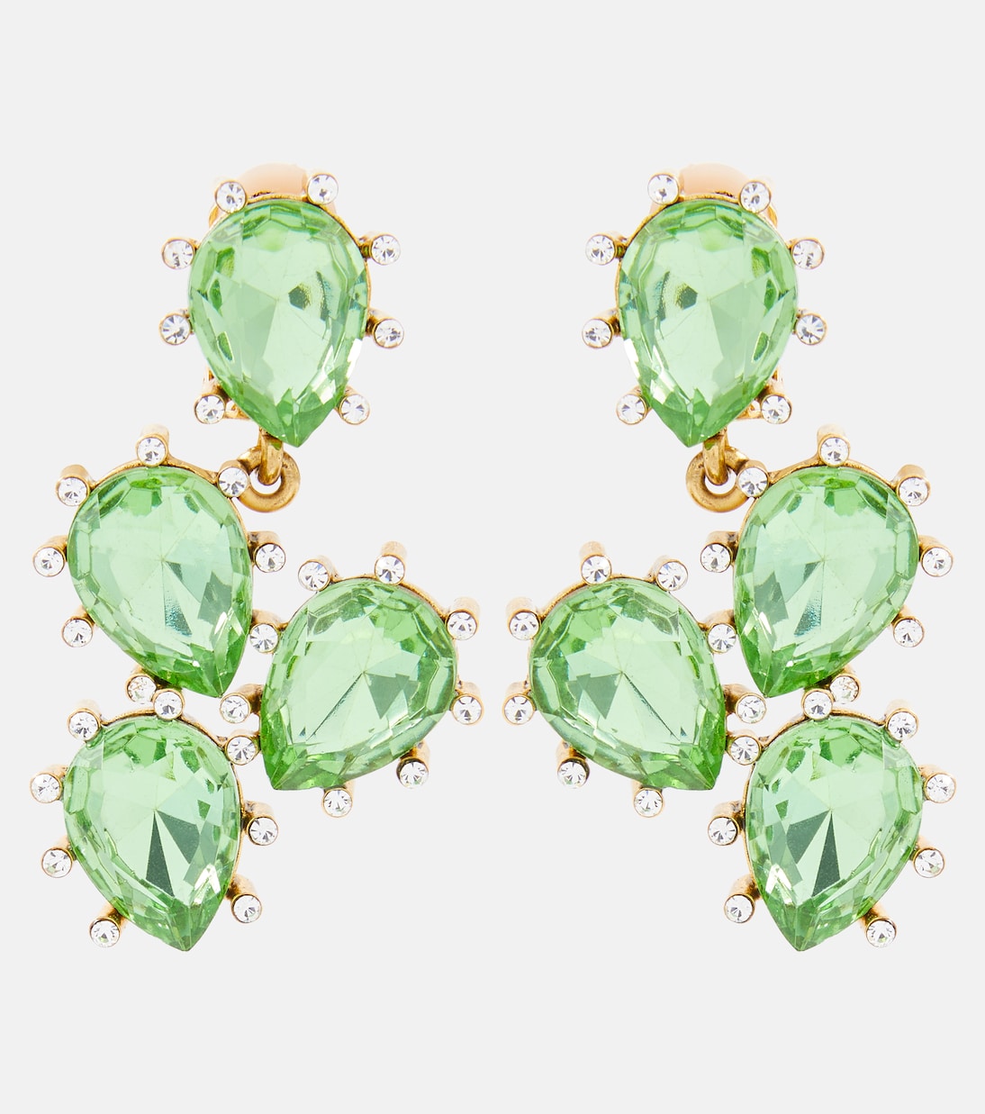 Orecchini pendenti Cactus con cristalli | Oscar de la Renta