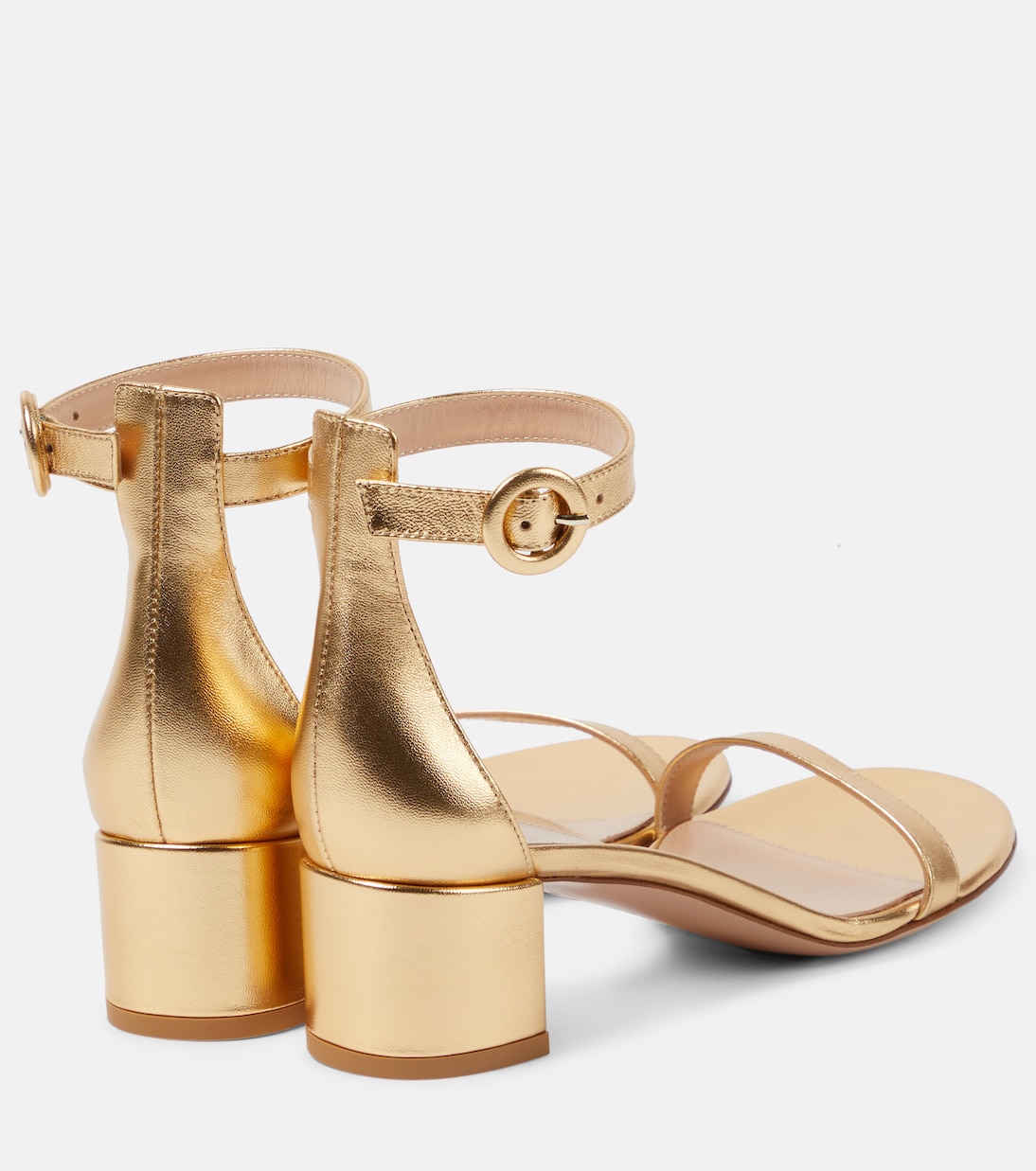 Sandalen Gaeta 45 aus Metallic-Leder | Gianvito Rossi