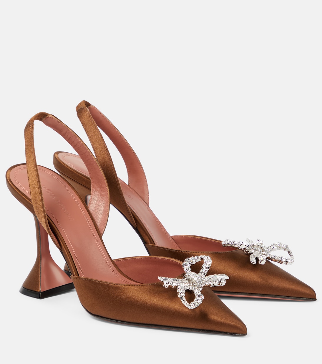 Pumps slingback Rosie 95 in raso | Amina Muaddi