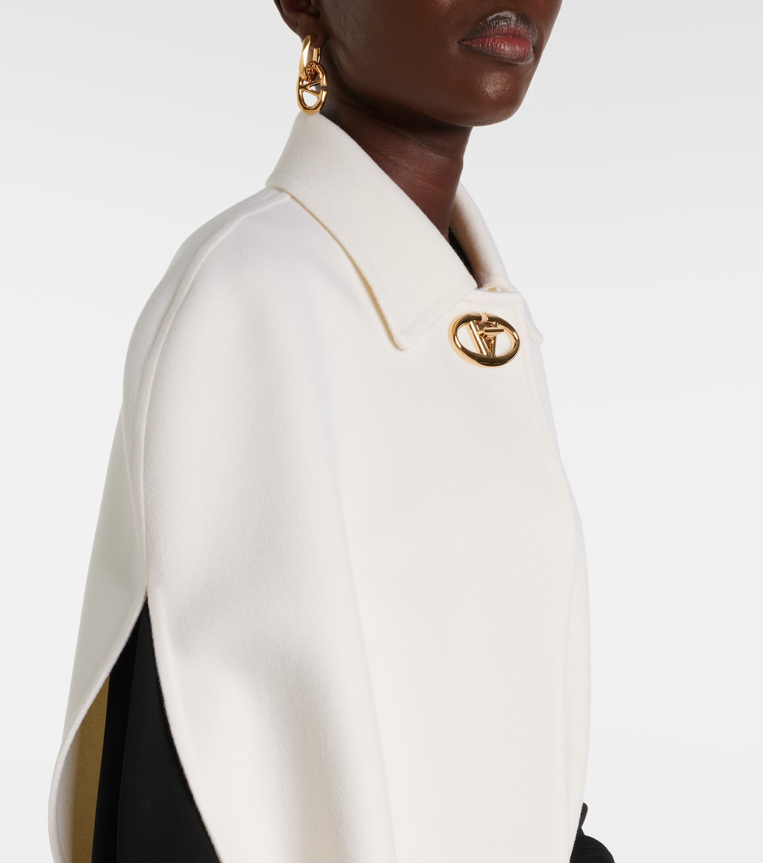 Compact Drap VLogo wool and cashmere cape | Valentino