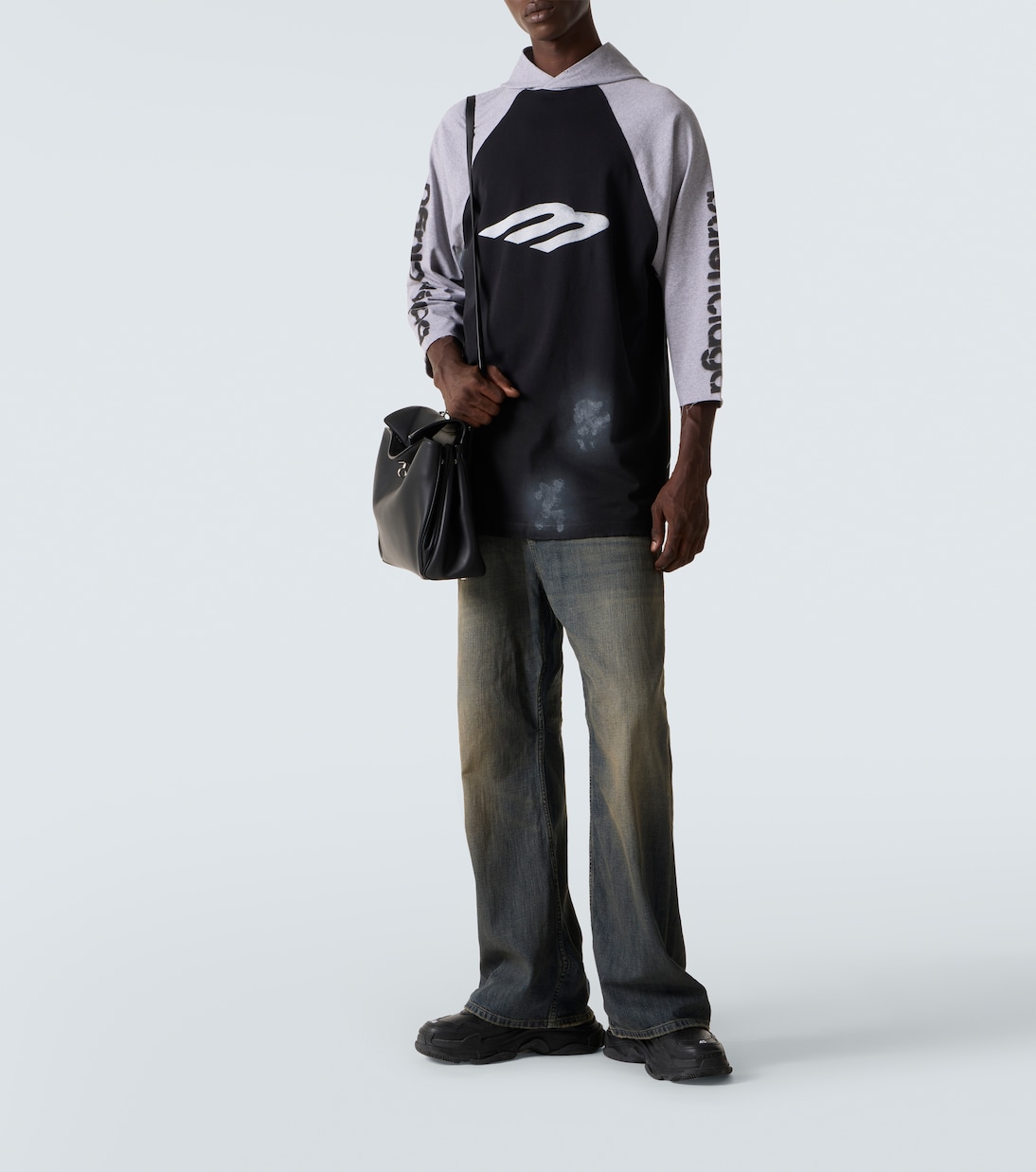 Hooded cotton-blend jersey T-shirt | Balenciaga