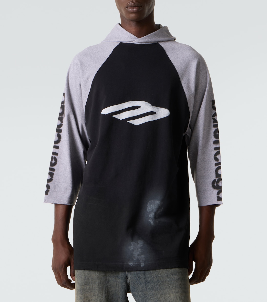 Hooded cotton-blend jersey T-shirt | Balenciaga
