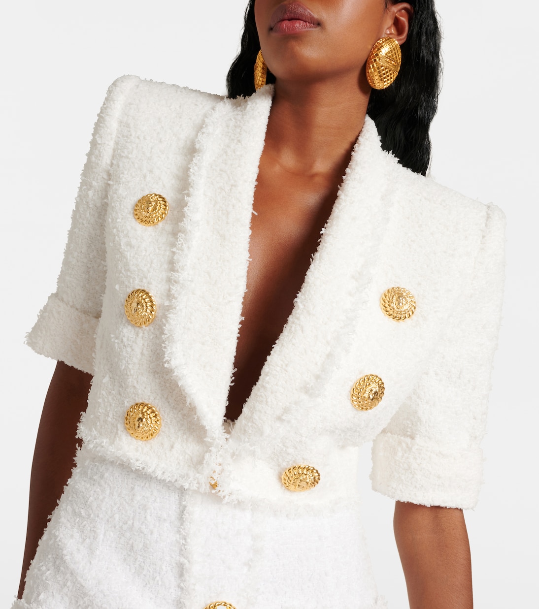 Giacca cropped Spencer in tweed  | Balmain