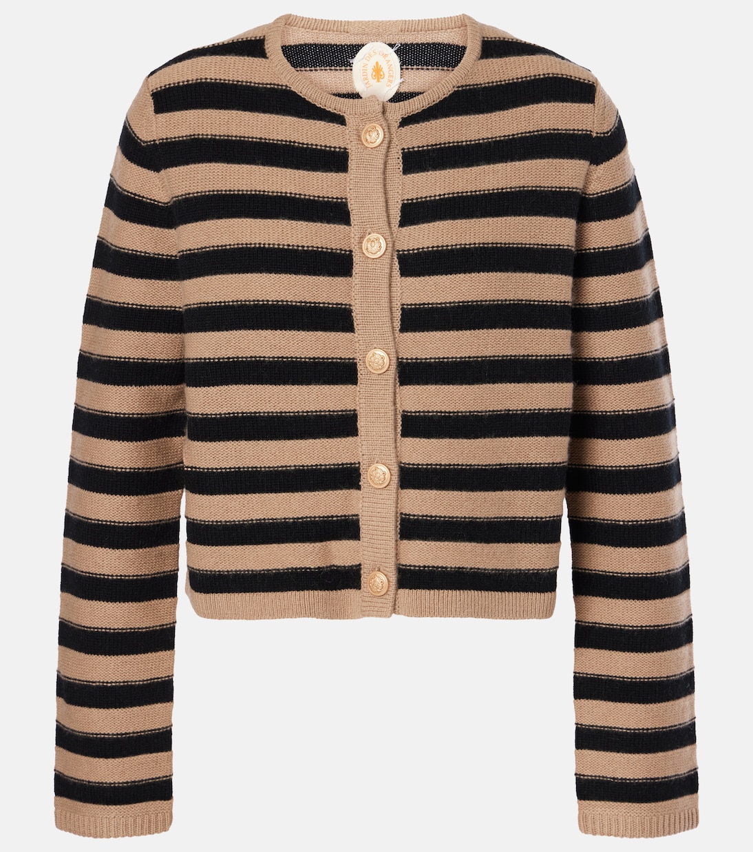 Striped wool and cashmere cardigan | Jardin des Orangers