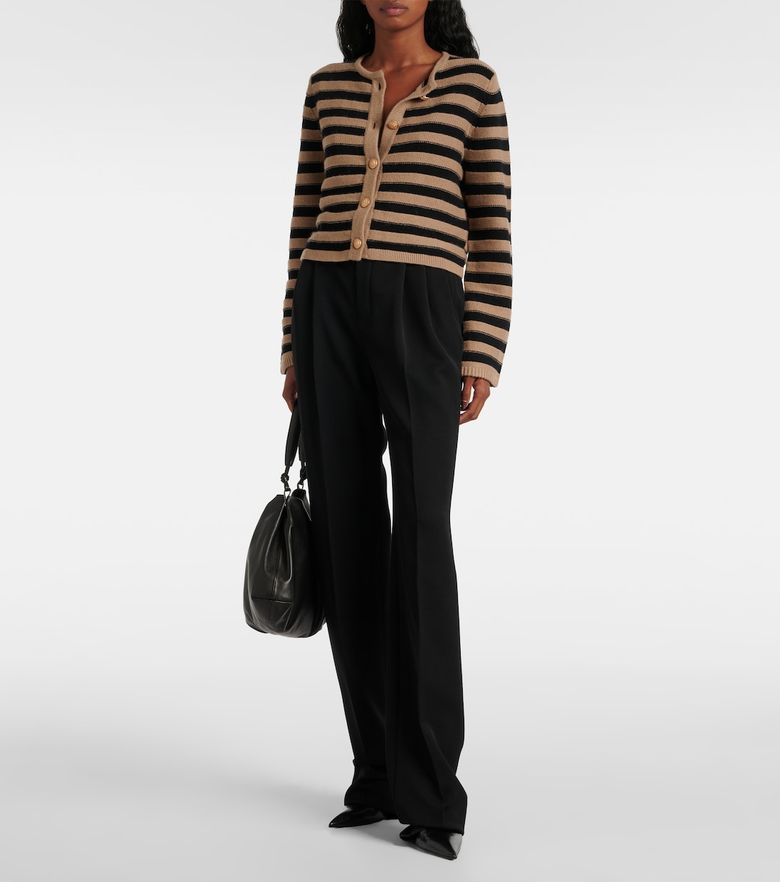 Striped wool and cashmere cardigan | Jardin des Orangers