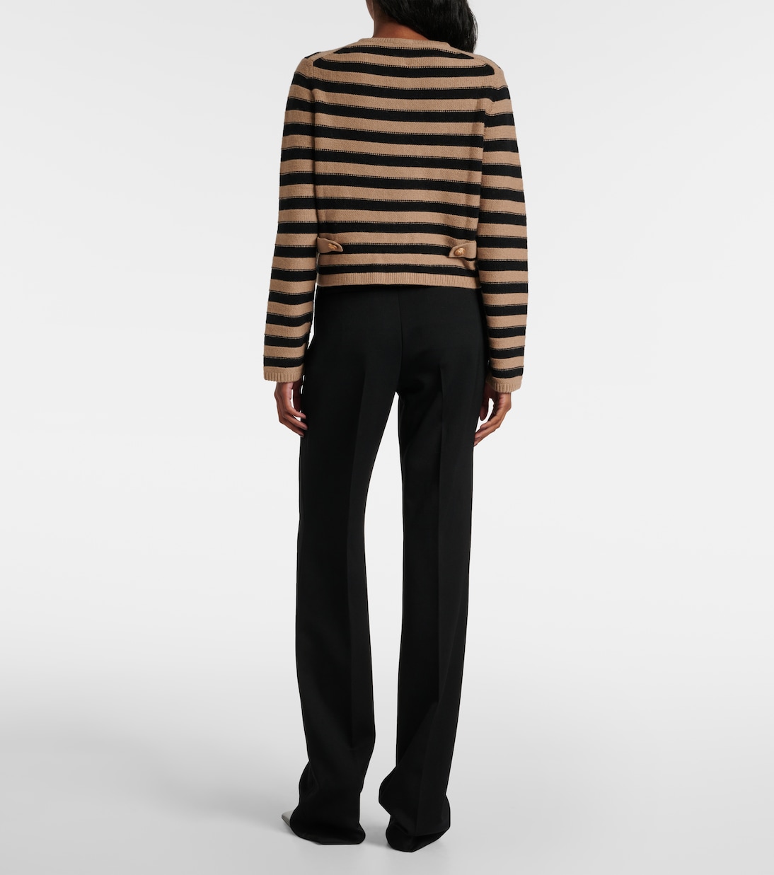 Striped wool and cashmere cardigan | Jardin des Orangers