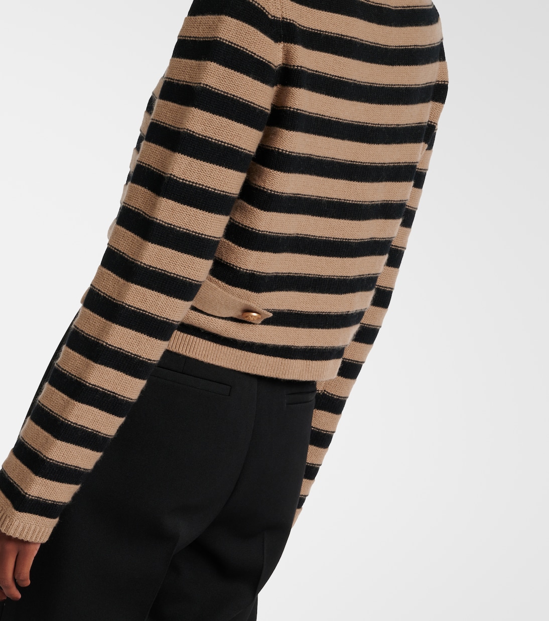 Striped wool and cashmere cardigan | Jardin des Orangers