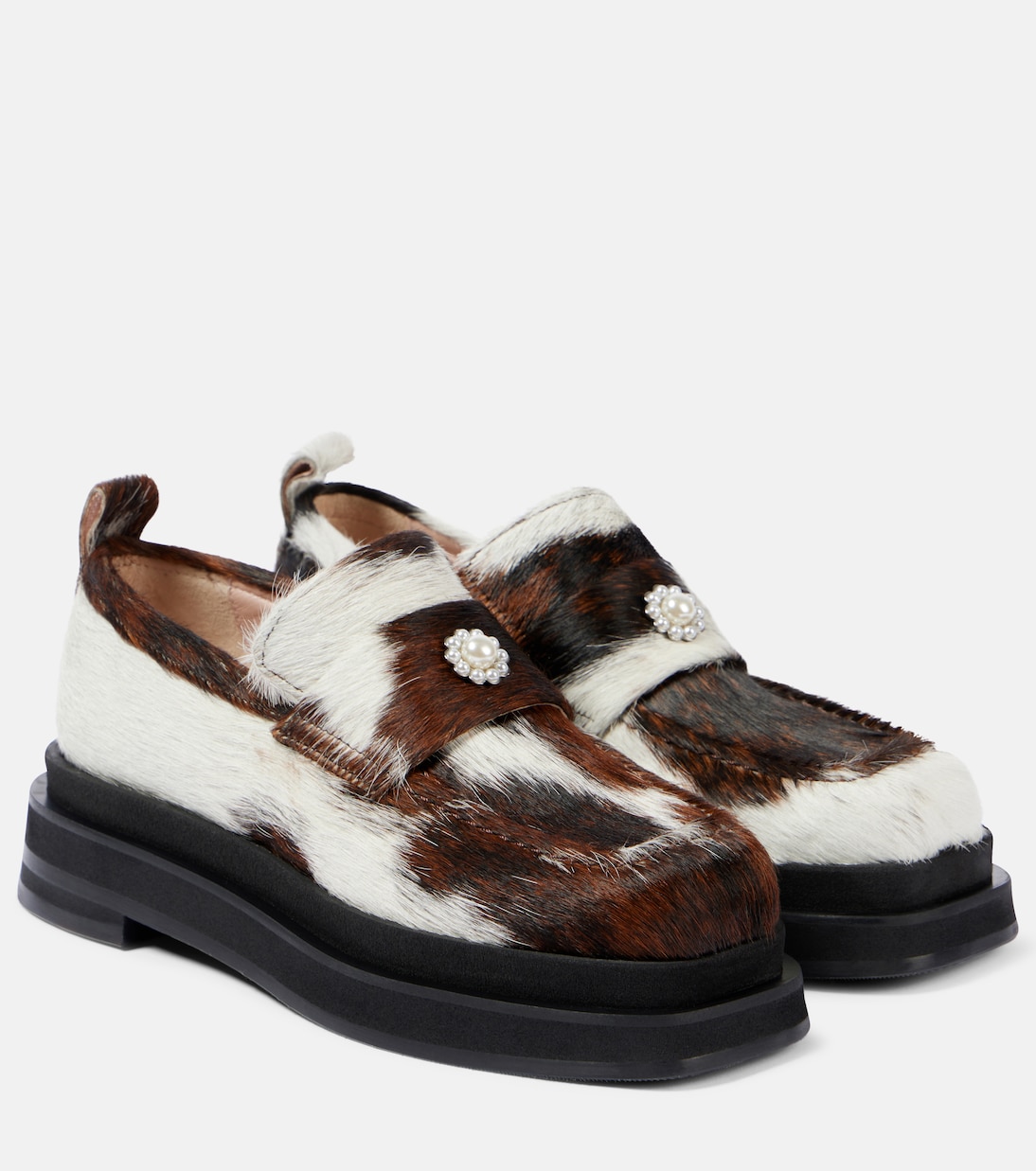 Mocassins Heart Toe en cuir façon poulain | Simone Rocha
