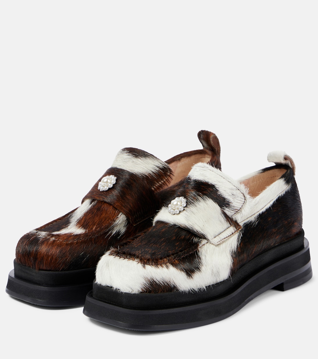 Mocassins Heart Toe en cuir façon poulain | Simone Rocha