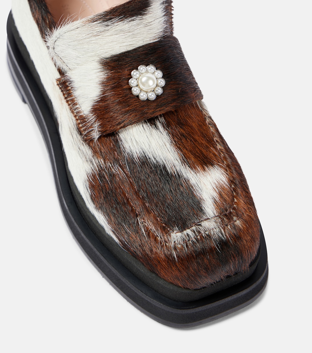 Mocassins Heart Toe en cuir façon poulain | Simone Rocha
