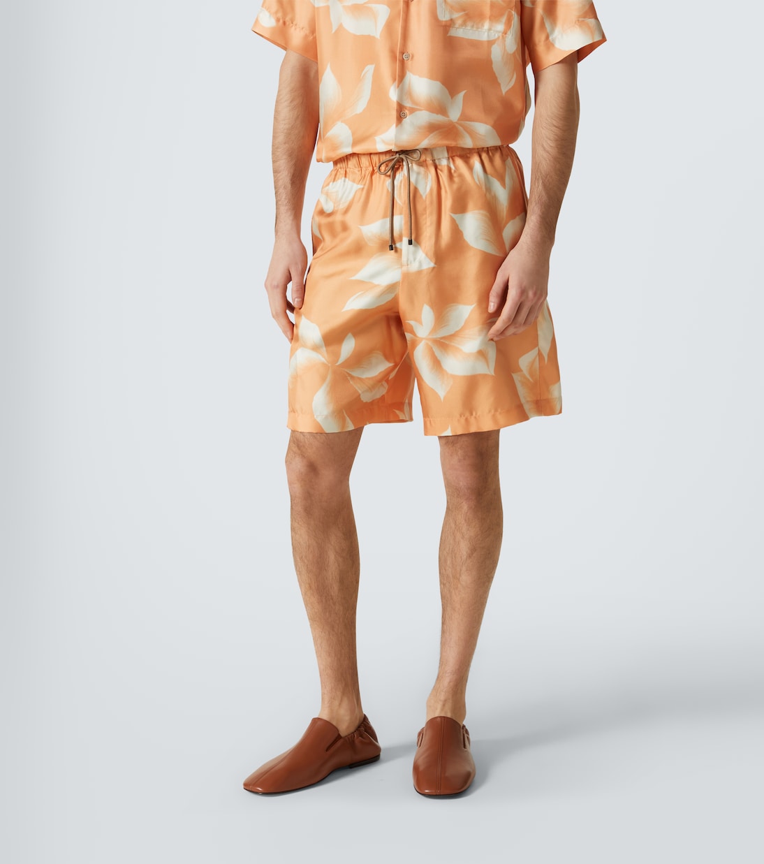 Shorts in seta con stampa | Dries Van Noten