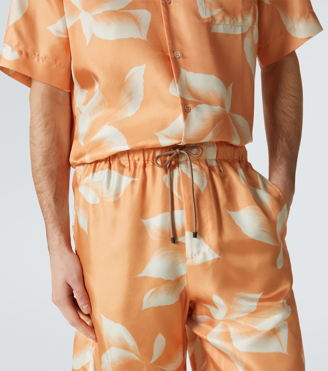 Shorts in seta con stampa | Dries Van Noten