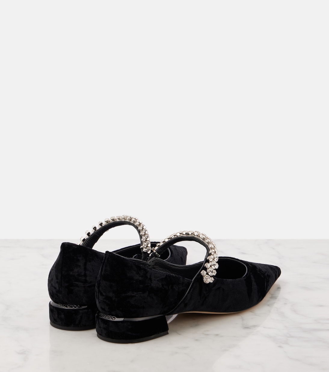 Ballerine Bing in velluto con cristalli | Jimmy Choo