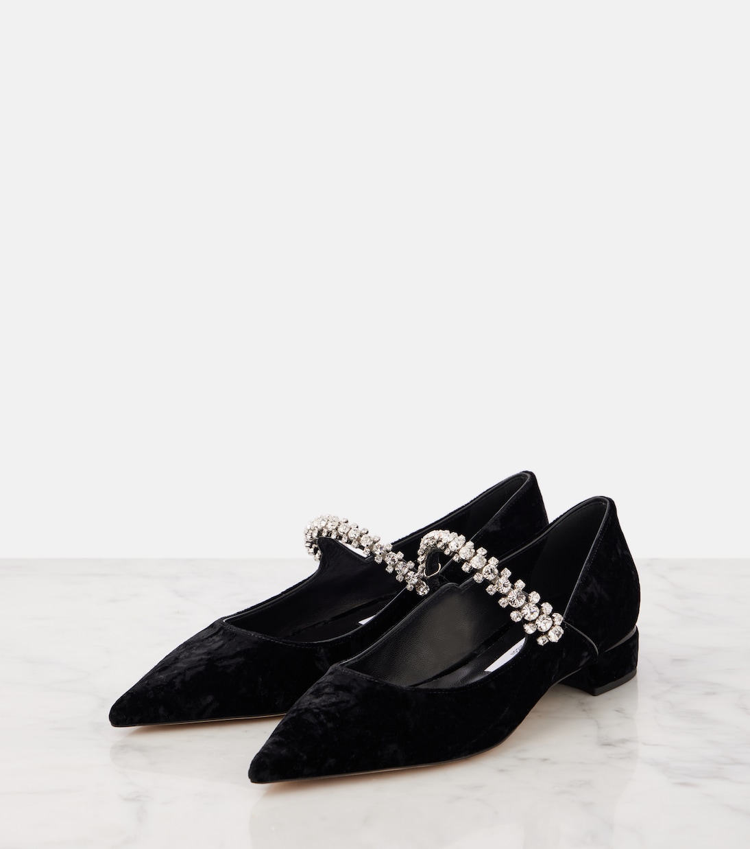 Ballerine Bing in velluto con cristalli | Jimmy Choo