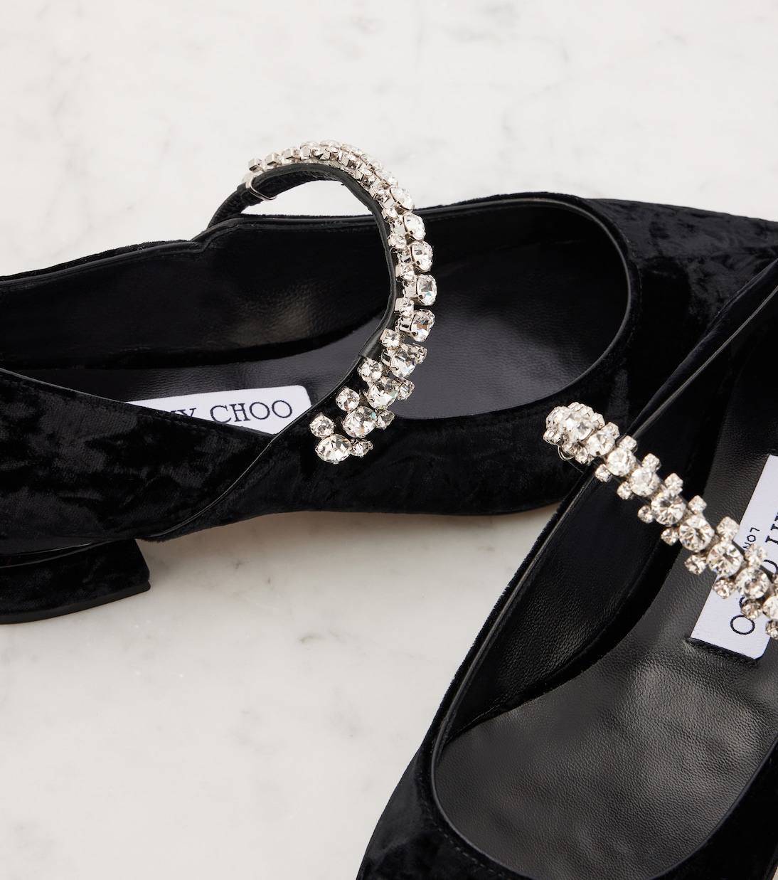 Ballerine Bing in velluto con cristalli | Jimmy Choo
