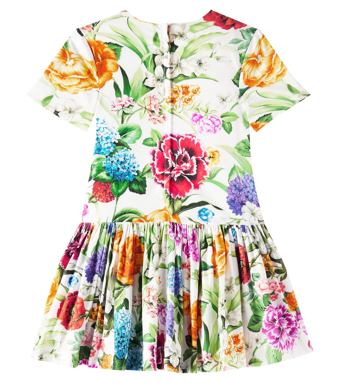 Bedrucktes Kleid aus Baumwollpopeline | Dolce&Gabbana Kids