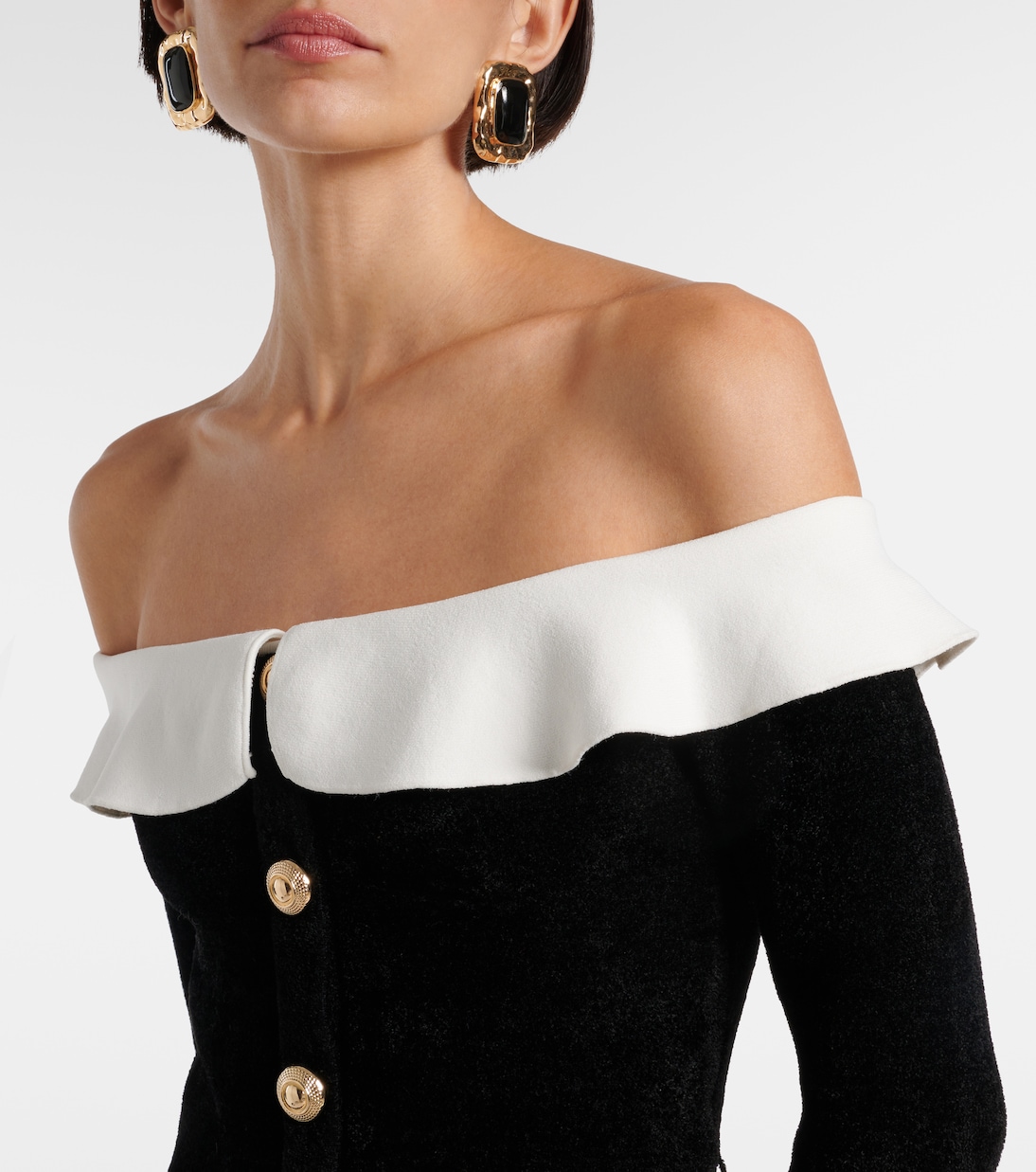 Vestido Mid Chenille con Detalle Descubierto para Jóvenes