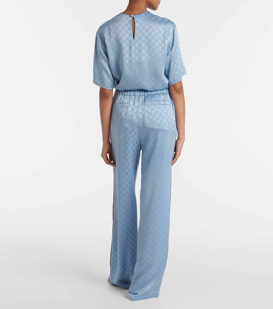 Pantalon ample GG en satin | Gucci