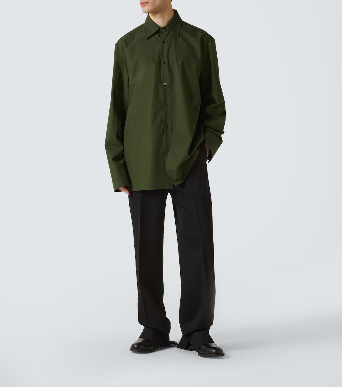 Camicia in popeline di cotone con logo | Gucci