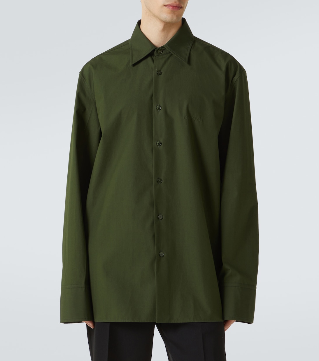 Camicia in popeline di cotone con logo | Gucci