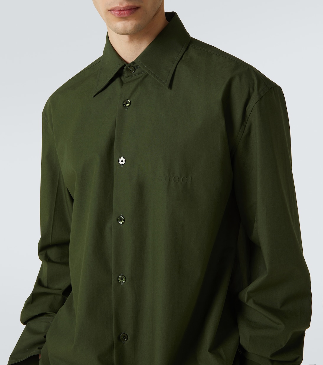 Camicia in popeline di cotone con logo | Gucci