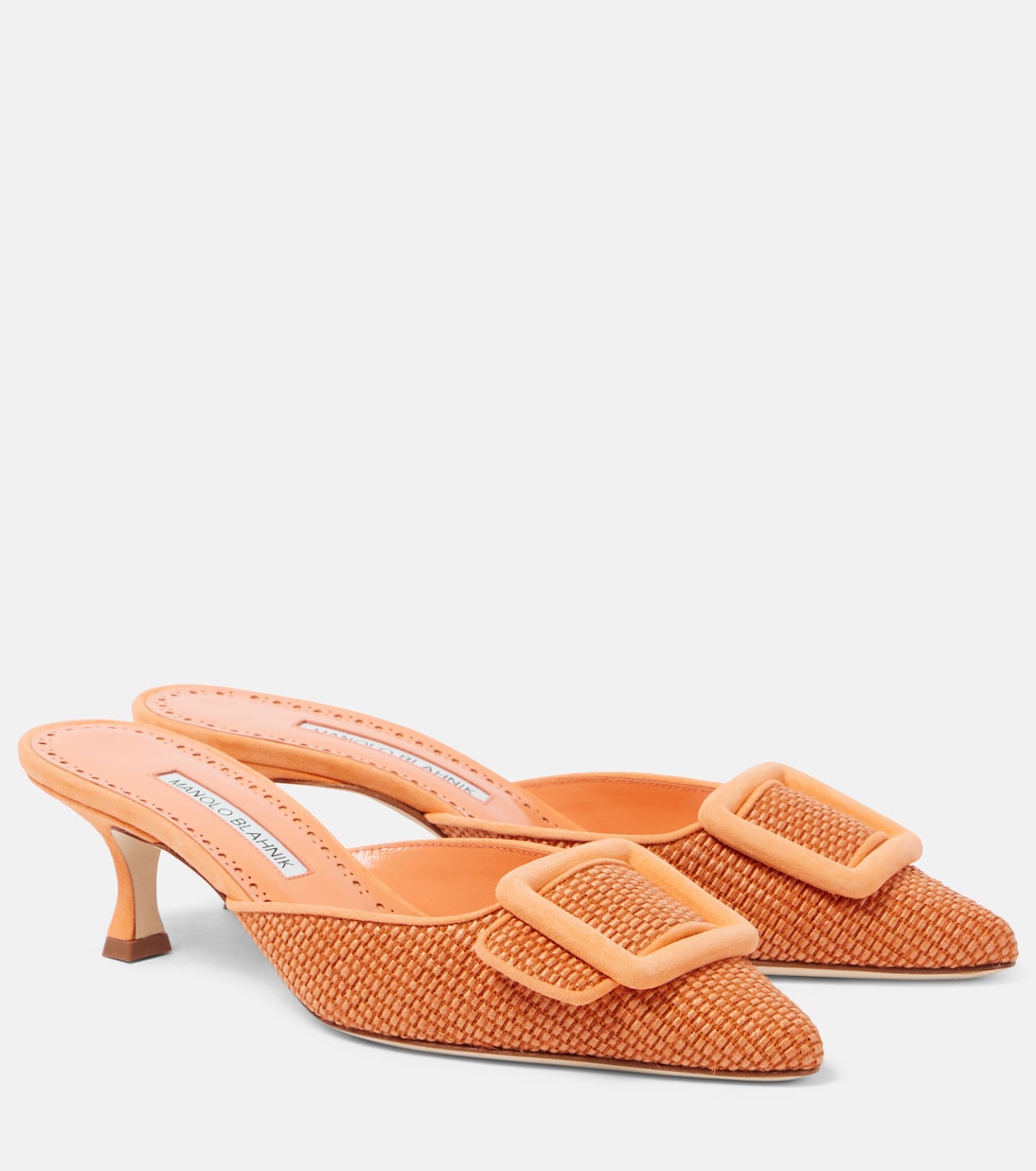 Mules Maysale 50 in rafia | Manolo Blahnik