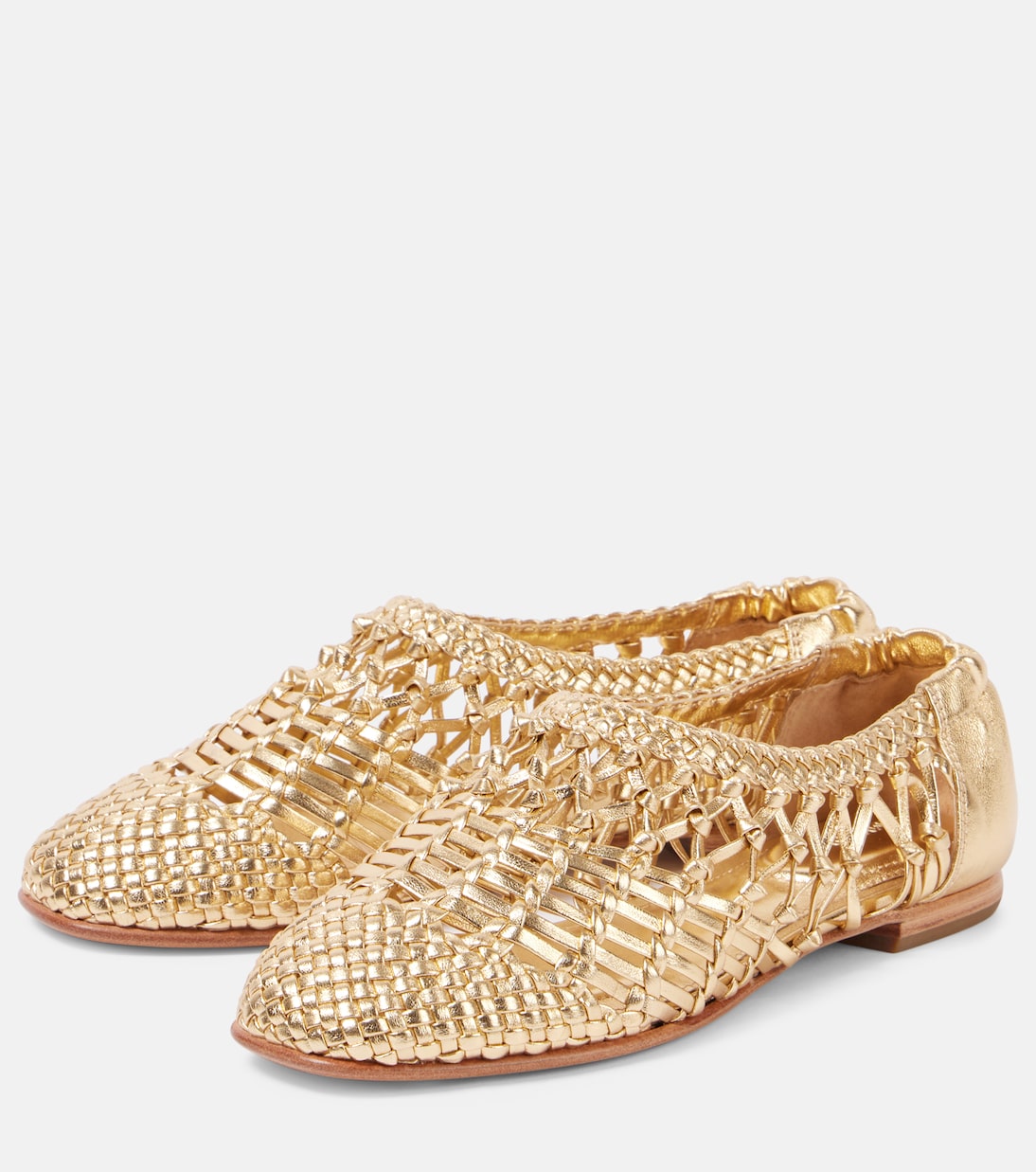 Scarpe ballerine SIMKHAI Eden in pelle metallizzata per giovani alla moda