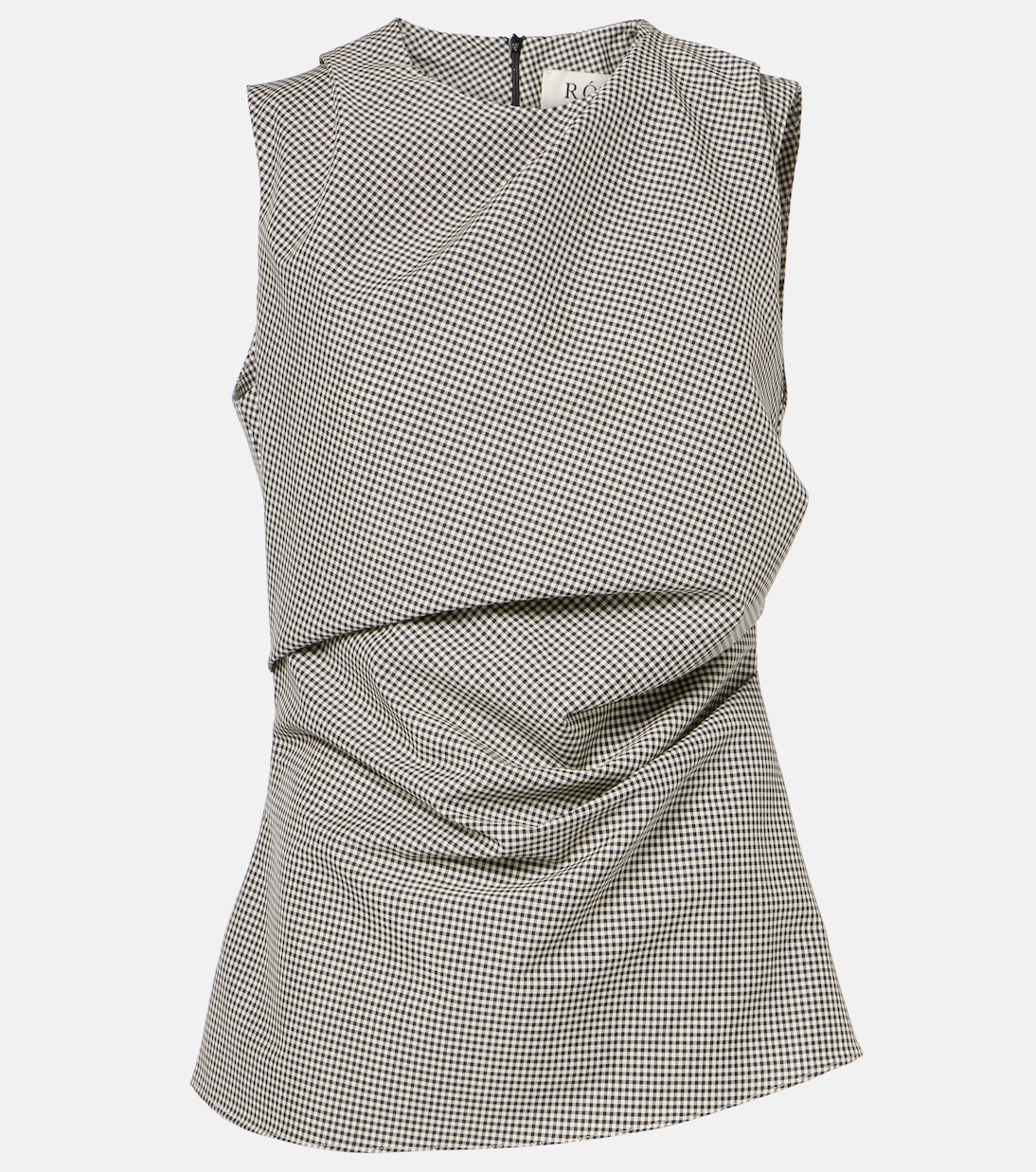 Checked wool-blend top | Róhe