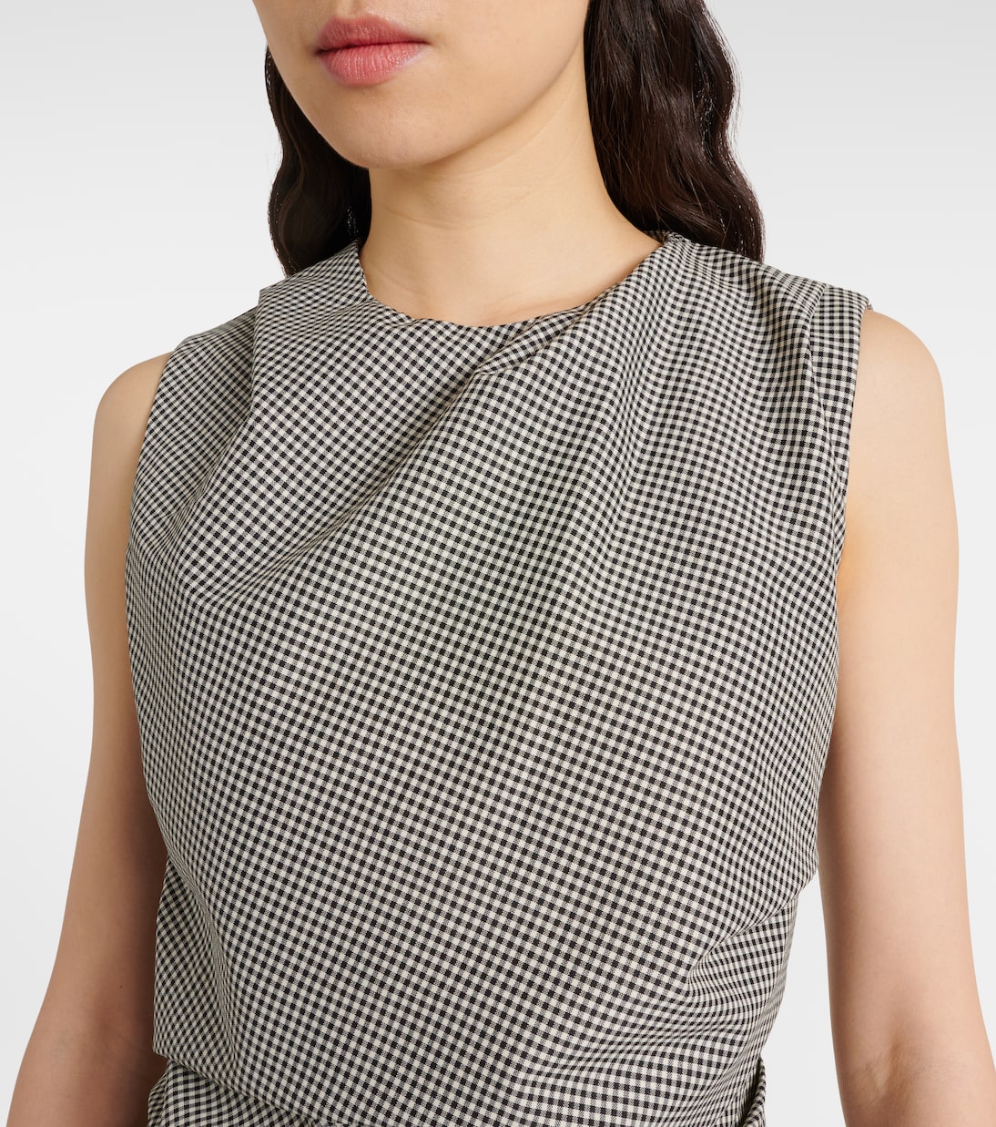 Checked wool-blend top | Róhe