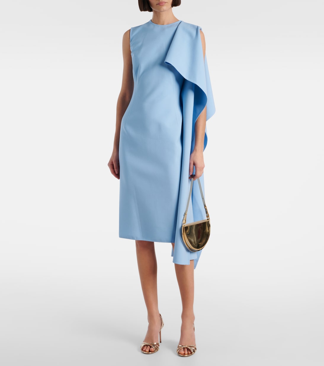 Ruffled wool-blend midi dress | Oscar de la Renta