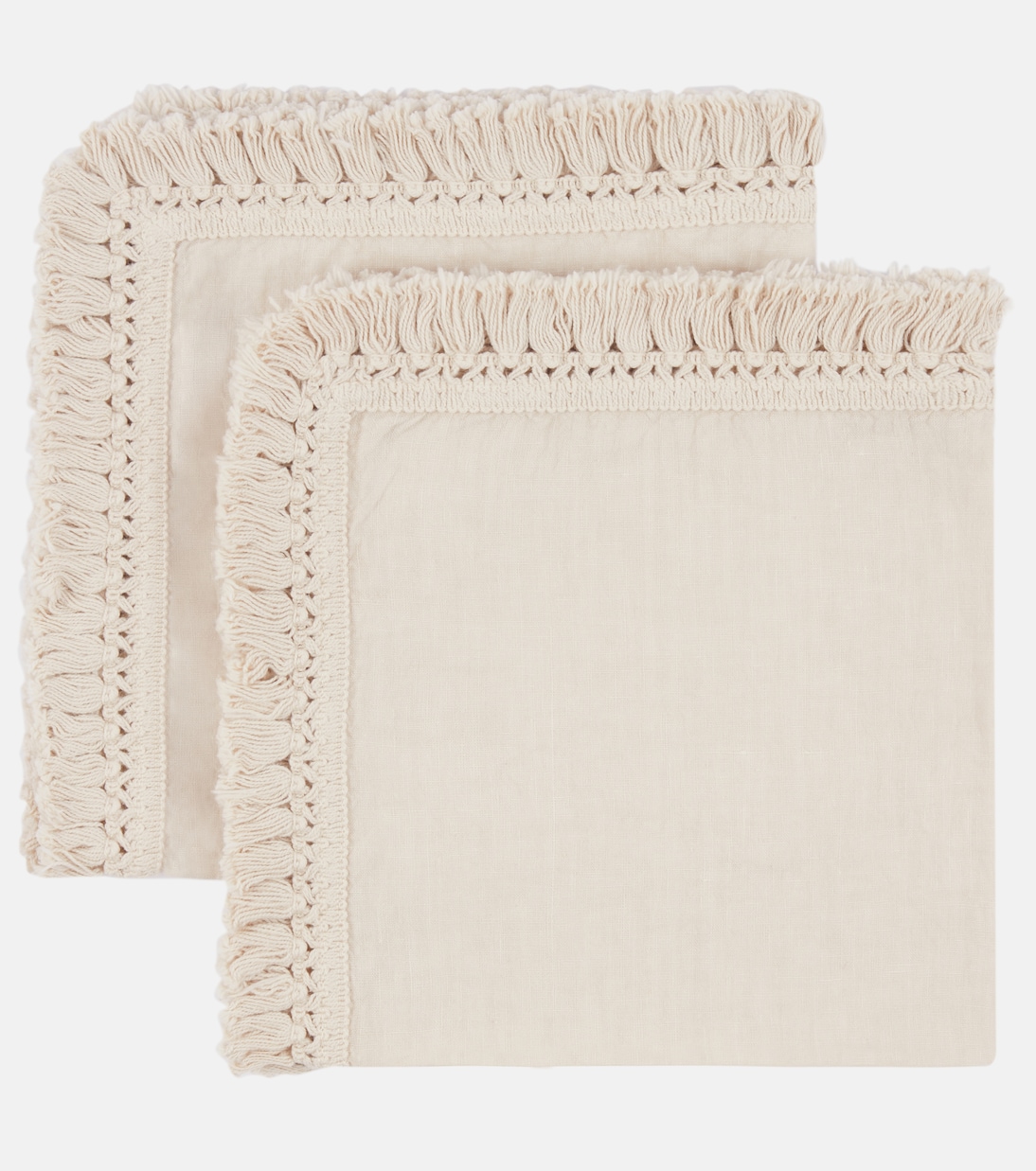 Set of two fringed napkins | Once Milano