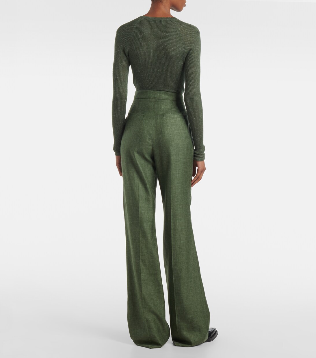 Pantalon de costume Vesta à taille haute en laine, soie et lin | Gabriela Hearst